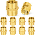 10-PCs HeSun Brass Pipe Fitting, 1" NPT Female x 1" NPT Female Hex Pipe Adapter