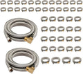 (50 Pack) Seelink 10FT Stainless Steel Dishwasher Hose, 3/8" COMP x 3/8" MIP 90 Degree Elbow, Brust Proof Water Supply Line