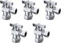 5 Pack Angle Stop Valve, 1/2 in. NOM Compression x 3/8 in. OD Compression Shut Off, 5/8" OD x 3/8" OD 1/4 Turn Faucet, Water Stop