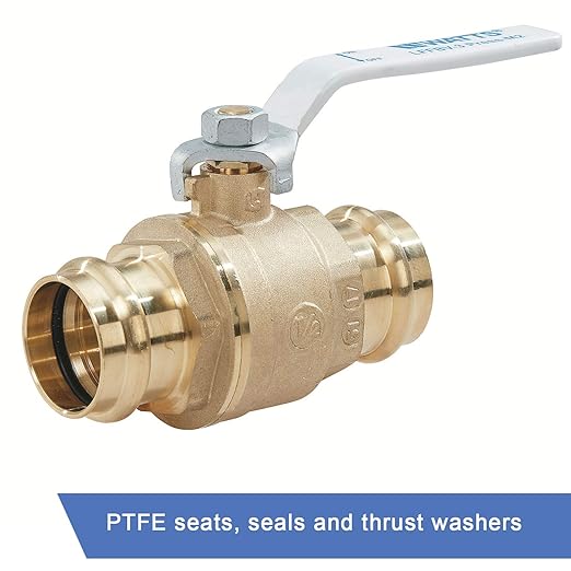Watts LFFBV-3-PRESS-M2 Series 2" Lead-Free 2-Piece Full Port Chrome-Plated Brass Ball Valve with Integral Press Fitting End Connections for Types K, L, and M Hard Copper Tubing