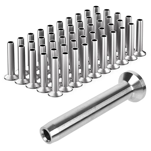 BLIKA 40Pack 1/8" Stainless Steel Stemball Swage Dead Ends for Deck Cable Railing, Invisible Cable Railing Hardware for Wood/Metal Posts, 1/8" Stemball Swage Terminal, Stemball Swage Cable Railing