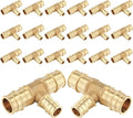 (20-Pack) Seelink PEX-A Fitting, 3/4" x 3/4" x 1/2" Expansion Tee, Brass Fittingg Tee, ASTM F1960(PEX1960120-20Pack)