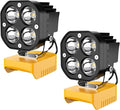 2 Packs LED Work Light Compatible with Dewalt 20V Battery, 40W 6000LM Flashlight, 20V Battery Cordless Work Light 120°Adjustable with Low Voltage Protection for Outdoors Job Site Lighting