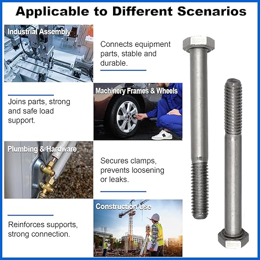 30 Pack 5/16-18 x 3'' Hex Head Cap Screw Bolt 304 Stainless Steel Half Thread External Hex Drive Screw Bolt Fastener for Wet Outdoor Metal Framing Concrete Reinforcement Railing Trellises