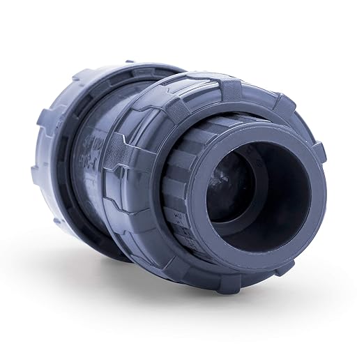 HYDROSEAL Sharkfellow 3/4’’ PVC True Union Ball Check Valve with Full Port, ASTM F1970, with EPDM Seals, Corrosion-Free, Service Free, Rated at 200 PSI @73F, Gray, 3/4 inch Socket (3/4'')