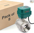 U.S. Solid 2" Motorized Ball Valve with US Plug 110VAC Stainless Steel Electrical Ball Valve,Auto Return, Normally Closed, IP65(8-PACK)