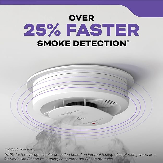 Kidde Hardwired Smoke & Carbon Monoxide Detector, AA Battery Backup, Voice Alerts, Interconnectable, LED Warning Light Indicators, White