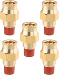 5PCS Quick Push to Connect Fittings, Brass Union Straight DOT Approved 3/8" Tube OD x 1/8" NPT Thread Air Line Adapter for Truck Trailers and Air Brake System