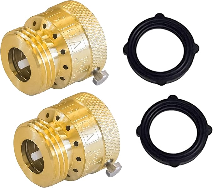 Xiny Tool 2 Pack Faucet Vacuum Breaker, 3/4 Inch Solid Brass Hose Bib Backflow Preventer for Garden Spigot RV
