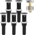 Bathroom Sink Drain,5 Pack Drain Stopper with Overflow,Small Cap Pop Up Drain Assembly with Detachable Strainer Basket,Built-in Anti-Clogging, Stainless Steel Nut Matte Black