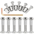 50Pcs M8x40mm Silver Furniture Bolts Barrel Nut & Bolt - Essential for Precision Equipment Assembly, Providing Tight and Secure Fits Every Time