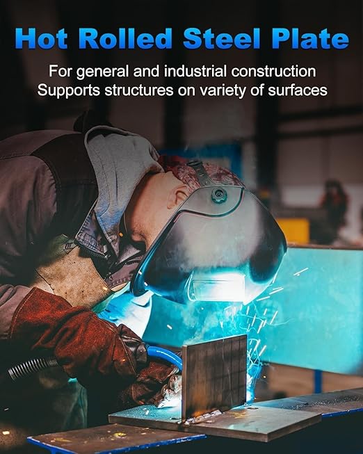 Rocaris 1/4 Inch A36 Steel Plate Hot Rolled, Steel Base Plate for Construction Boards, Structure Support, Weldable Square and Industrial (16" x 12", 1PC)