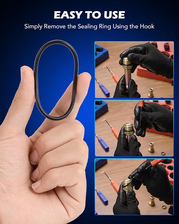 Orion Motor Tech 826pc Universal O Ring Assortment Kit – Nitrile Rubber O Rings in 32 SAE & Metric Sizes for Automotive & Plumbing Repairs