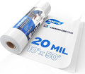 White Crawl Space Vapor Barrier, 20 Mil Vapor Barrier, 10' x 50', White Thick Plastic Sheeting, Heavy Duty Polyethylene Film, White Plastic Drop Cloth Covering for Crawlspace, Basement