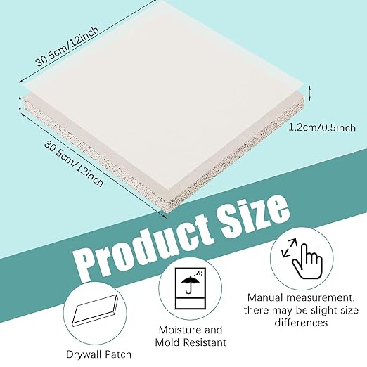 Amylove Drywall Repair Panel Drywall Patch Panel for Wall Repair(8 Pieces,12" x 12" x 1/2")
