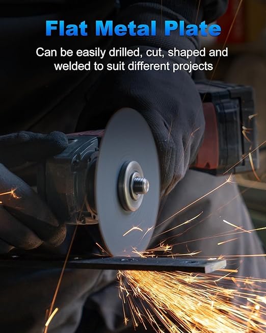 Rocaris 1/4 Inch A36 Steel Plate Hot Rolled, Steel Base Plate for Construction Boards, Structure Support, Weldable Square and Industrial (16" x 12", 1PC)