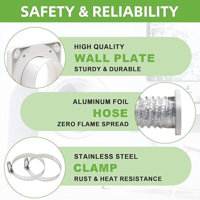 Magnetic Dryer Vent Coupling-Quick Connection and Disconnection Strong Magnet Self-Alignment Design Quick-Installation Dryer Magnetic Vent Connector Airtight Seal Dryer Vent Connector Kit
