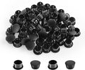 50 Pcs OD 0.5"(12.7mm) Black Hole Knockout Locking Plugs,Plastic Nylon Round Drilling Hole Plugs,Flush Type Panel Round Snap in Fastener,Tube Fastener Cover for Furniture Insert End Caps