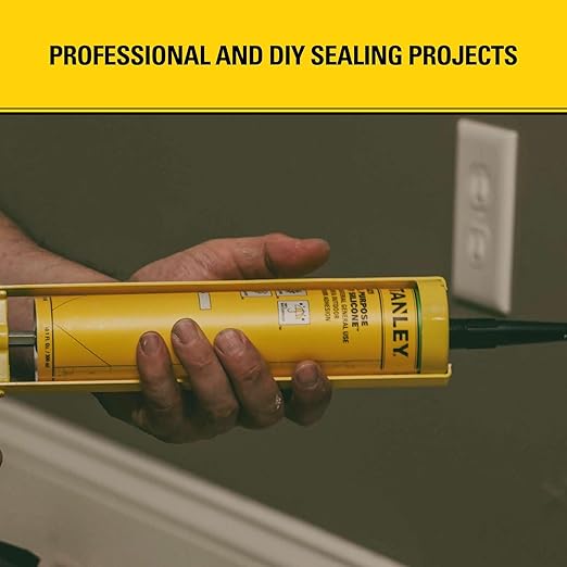 Stanley S421 All-Purpose RTV Silicone Sealant (12 x 10.1 fl.oz.) – 100% Waterproof Gray Caulk | Industrial-Grade Silicone for Kitchen, Bathroom, Shower, Window, Door, Indoor & Outdoor Use | 12 Pack