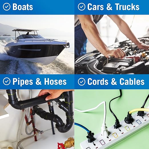 Better Boat White Heavy Duty Silicone Tape, Self-Fusing Rubber Hose and Plumbing Water Pipe Repair Seal, Coax Electrical or Waterproof Tape for Leaks, 15ft