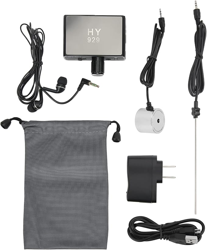 20000X Underground Water Leak Detector, -70D db Double Probe Water Leak Detection Device, AC100-240V US Plug Water Pipe Monitor Kit for Construction Pipeline Inspection