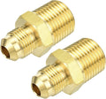 uxcell Brass Tube Fitting, 1/2O.D x 3/8NPT Brass Flared Pipe Adapter Fittings Reducing Nipples Connector, Half Union Gas Adapter for Pipe Connections, Hydraulics, Refrigeration