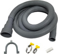 Washing Machine Drain Hose, Drain Extension Kit, Dishwasher Floor Drain Pipe, Equipped With A White Extension, Two Hose Clamps, And A U-Shaped Fixed Hook (6.5FT)