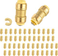 50-Pack Niikappu Push Fit Fittings, 1 Inch x 1 Inch Brass Plumbing Fittings to Connect PEX, Copper, CPVC, Brass Straight Coupling With Disconnect Clip