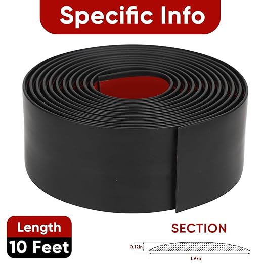 Floor Transition Strip 2" Width Self Adhesive Flat Vinyl Flooring Transitions Strip for Joining Floor Gaps, Carpet Threshold, Doorway Transitions, Threshold Cover, Floor Tiles, 10Ft Length- Black