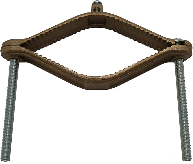 COREX 4-1/2" to 6" Bronze Water Pipe Ground Clamp - High Conductivity Grounding Clamp Conduit Fitting