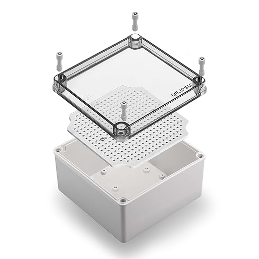 QILIPSU Outdoor Junction Box IP67 Waterproof Project Box ABS Plastic Weatherproof Electrical Enclosure Clear Cover (4.9"x4.9"x3" CC)