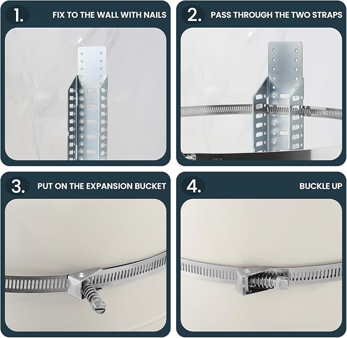 Solimeta 4.5 Gallon Potable Water Expansion Tank with Adjustable Wall Bracket & Gas Water Heater Installation Kit (24" Stainless Steel Hoses 3/4" FIP + 24" Gas Connector)