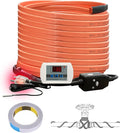 Cupohus Heat Tape for Water Pipes with Digital Display Thermostat 80FT, Freeze Protection Self-Regulating Heat Trace Cable for Metal, Plastic Home Pipes, Roof and RV, 110-120V