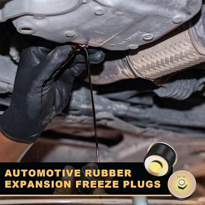Siptenk 1-3/8" Freeze Rubber Expansion Plug 5 pcs, Automotive Rubber Expandable Freeze Plugs for Engine
