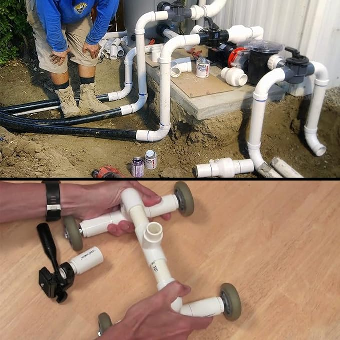 6Pack 2" PVC Pipe Coupling Adapter Pipe Fittings (S x S) Contractor Pack Schedule 40 Heavy Duty 2 Inch PVC Slip Socket Connectors for DIY Shelf Garden Support Structure, White