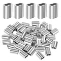 3/16"(5mm) Aluminum Crimping Loop Sleeve, Wire Rope Sleeve, Cable Crimps Sleeves, Cable Ferrules for Wire Rope and Cable Line End, 50 PCS