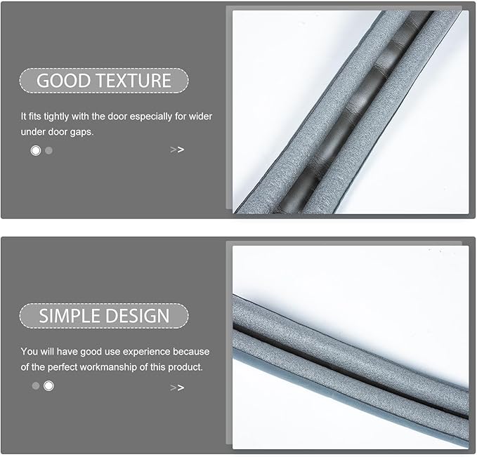 3pcs No Glue Door Draft Stopper Under Door Sweep Soundproofing Strip for Wide Gaps Weather Stripping Seal Noise and Cold Air Blocker Gray
