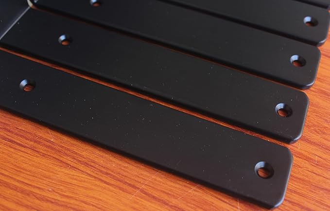 16 Pack - L 8" x H 6" x W1.5, 5mm Thick Black L Shelf Bracket, Iron Shelf Brackets, Metal Shelf Brackets, Floating Shelf, Shelf Supports with Screws