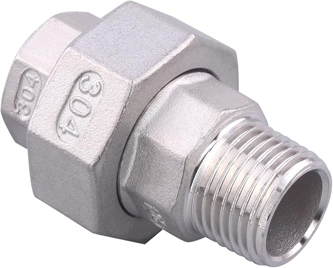 Cast Pipe Fittings Union - 1/2" NPT Female x 1/2" NPT Male Stainless Steel 304 Fitting,Class 150