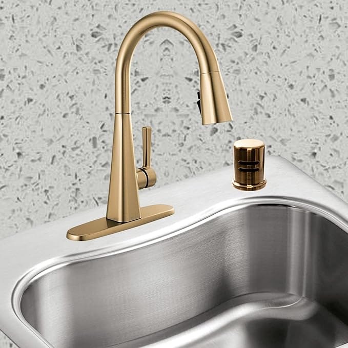 Dishwasher Air Gap Cover Bronze only, Skirted, Replacement air gap dishwasher,Solid Brass, Champagne Bronze Finish
