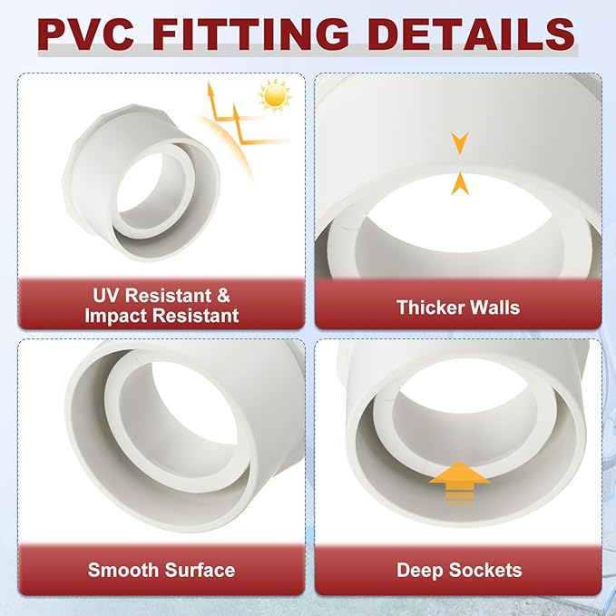 1Pcs 3" x 2" PVC Reducer Bushing Fitting, SCH40 (Socket x Socket) Furniture Grade PVC Pipe Fitting, Reducer Bush Adapter for Home Sewer Plumbing, Industrial, Pipe Connection, White