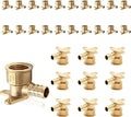(30-Pack) PEX Fittings, Pex 1/2" x 1/2" Female Threaded NPT Drop Ear Elbow Adapter, Brass Crimp Fittings, for PEX Tubing Pipe Plumbing, ASTM F1807(PEX1807159-30Pack)