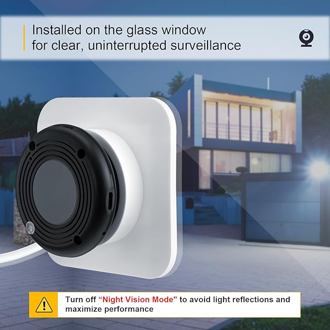 2 Pack Camera Window Mount Compatible with Yi Home Camera, Strong Adhesive Tape Holder No Drill Installation Required, Clear View for Indoor Security Monitoring