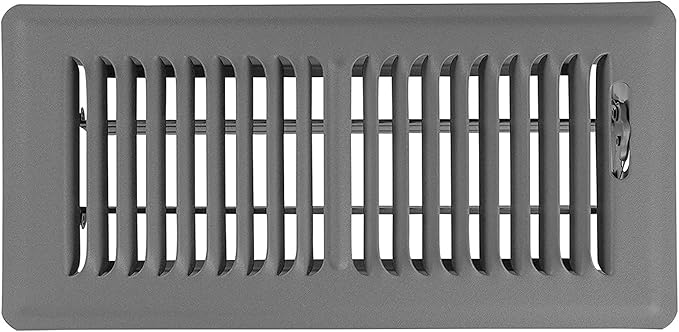 Shoemaker 4x10 Floor Register – Storm Gray Heavy Duty Metal Floor Vent Cover for Home Floors - Premium Forced Air Vent Covers
