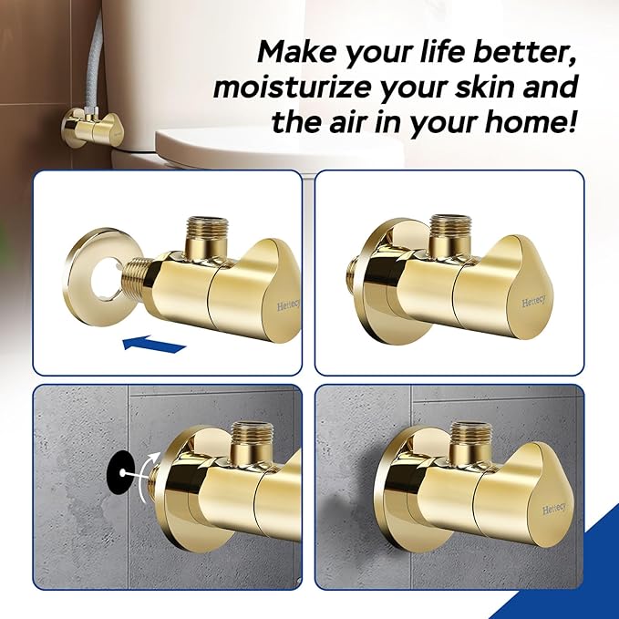 Angle Valve 1/2 Inch Inlet x 3/8 Inch Outlet 1/4 Quarter Turn Handle Angle Stop Water Shut Off Valve for Water Pipes for Faucet/Toilet Valve National (American) Pipe Thread