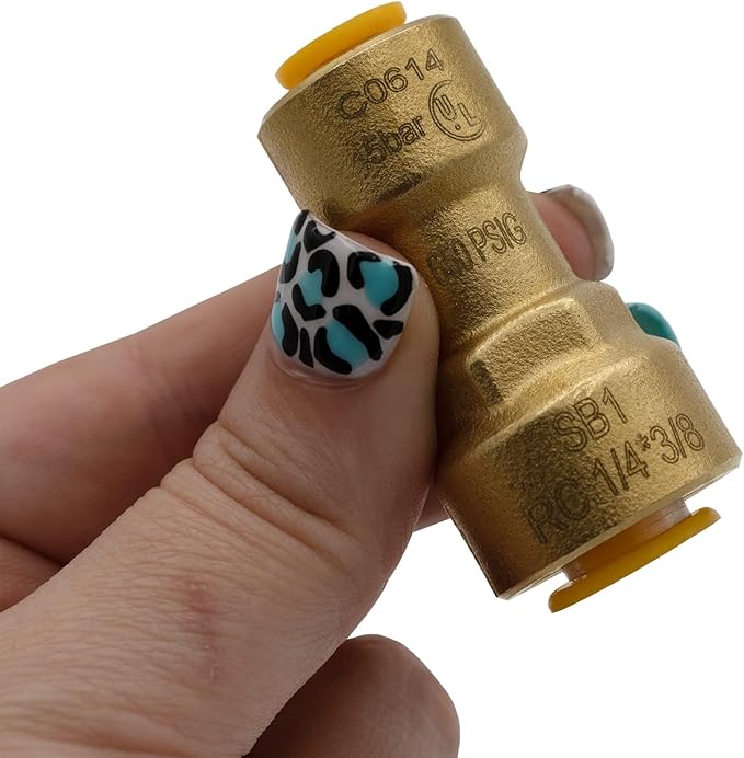 Supplying Demand SB1 3/8 x 1/4 Inch Reducer Quick Connect HVAC Brass Coupling Fitting