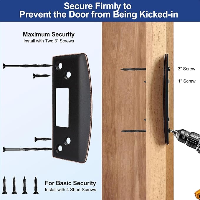 Oversized Door Strike Plate, Extra Large Striker Plate, Large Opening to Fix Door Latch Misalignment, Cover Worn Jamb Slot, Heavy Duty Version(Oil Rubbed Bronze, 1 Pack)