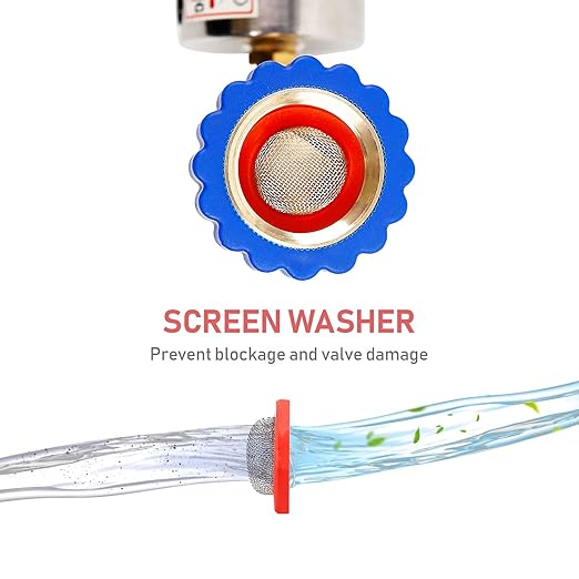 MEASUREMAN Brass Water Pressure Regulator, Garden Hose Pressure Reducer, RV, Camper, Trailer, Garden, Plumbing System 2 Pack