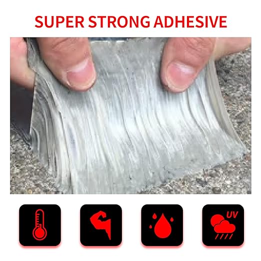 TAPEBEAR Butyl Tape Waterproof Sealing Tape 2inch x16feet, Upgraded Aluminum Foil Tape Heavy Duty for RV Repair, Awning, Window, Glass & EDPM Roof Leak Patching, Boat and Pipe Sealing, Silver