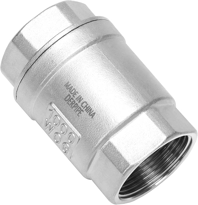 1-1/4 Inch Vertical Check Valve SUS304 Spring Loaded Check Valve in-line Low Cracking Pressure CF8M WOG 1000